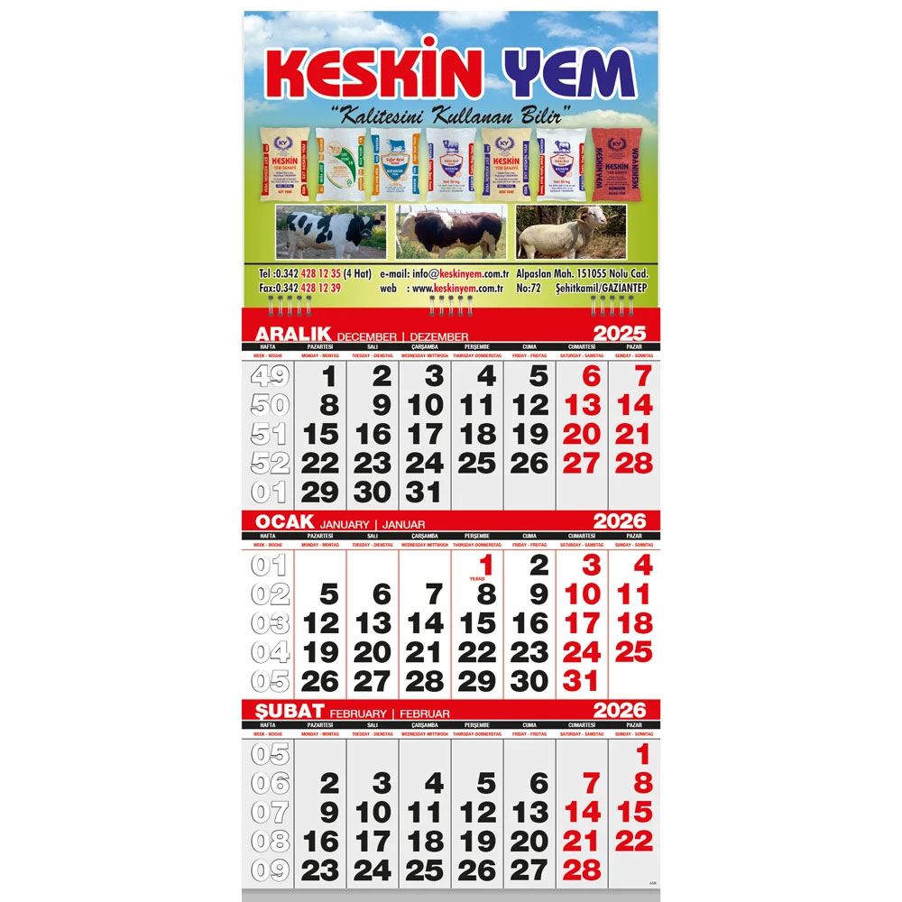 AGM-03 Ekonomik Küçük Boy Gemici Takvim